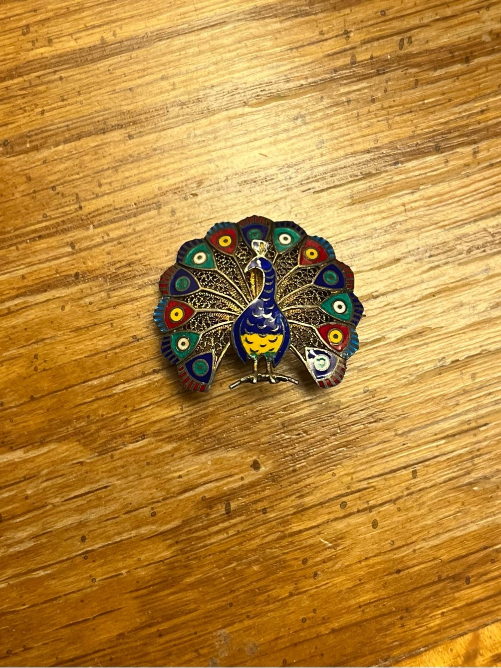 Multicolor Peacock Enamel Brooch - Elegant Women’s Jewelry